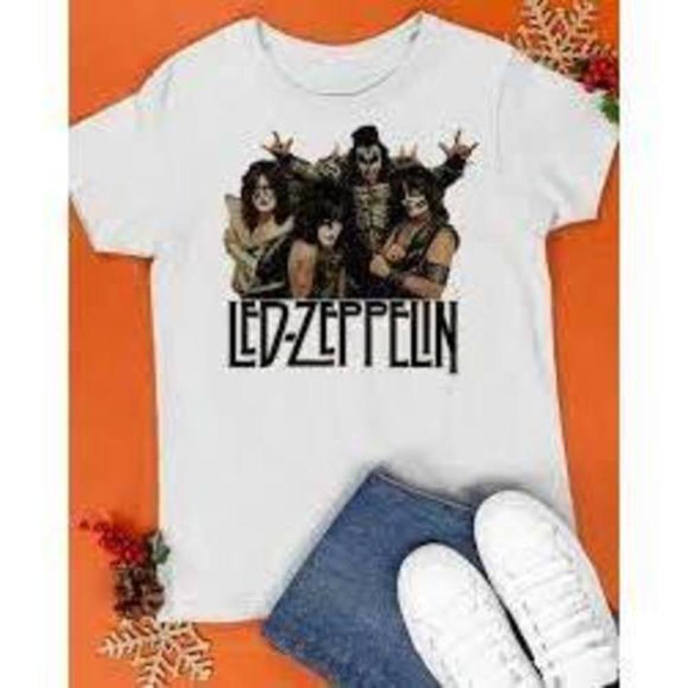 Led Zeppelin Kiss Funny Spoof Rock Band T-shirt, Led Zeppelin Unisex T-Shirt